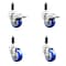 Service Caster 3.5 Inch 316SS Blue Polyurethane Swivel 7/8 Inch Stem Caster Lock Brake, 2PK SS316TTLEX20S3514-PPUB-BLUE-2-S-2-78 - alternate 5